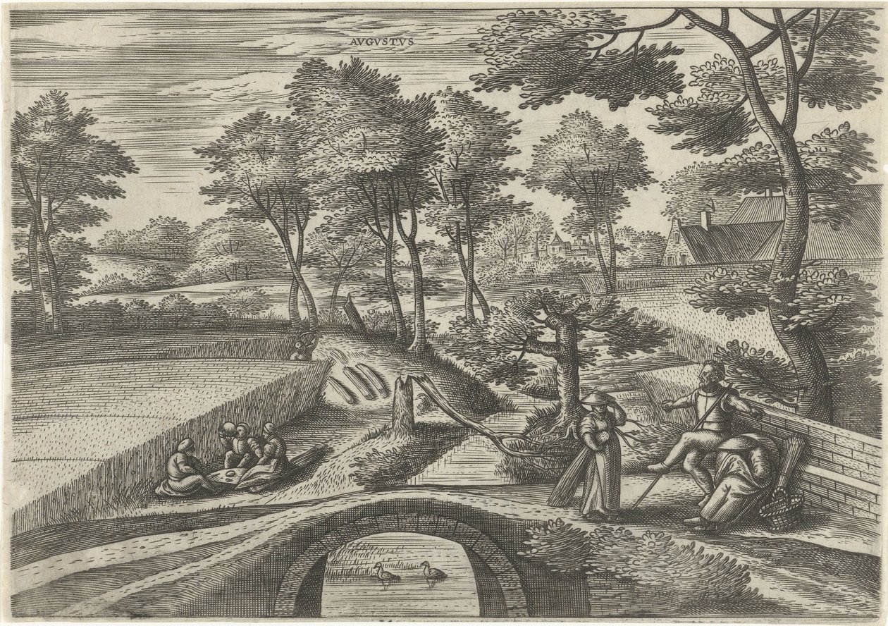august Avgvstvs (tittel på objekt) De tolv månedene (serietittel) av Julius Goltzius