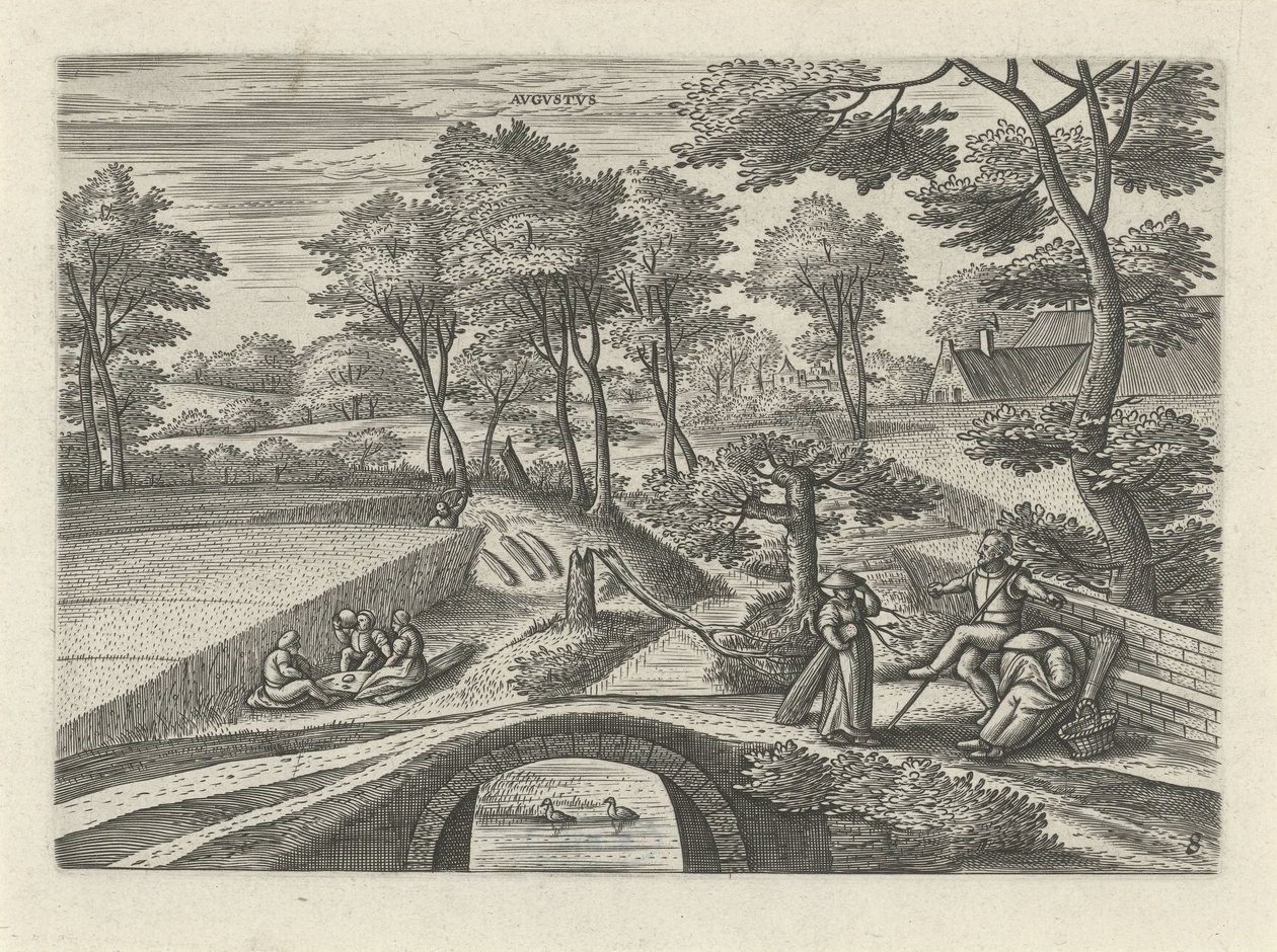 august Avgvstvs (tittel på objekt) De tolv månedene (serietittel) av Julius Goltzius