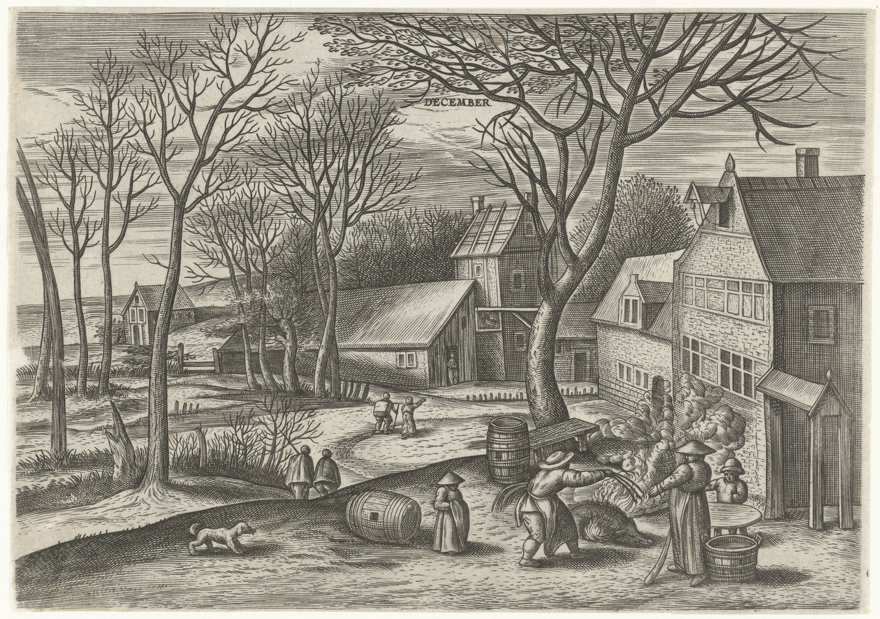 desember (tittel på objekt) De tolv månedene (serietittel) av Julius Goltzius