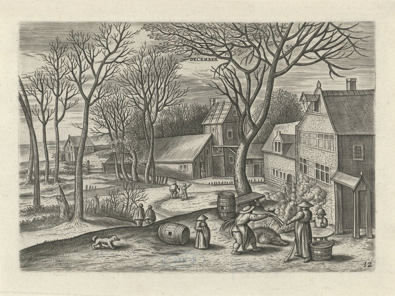 desember (tittel på objekt) De tolv månedene (serietittel) av Julius Goltzius