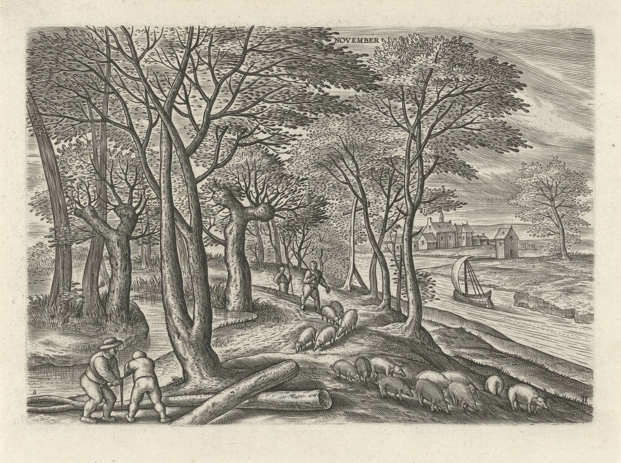 november (tittel på objekt) De tolv månedene (serietittel) av Julius Goltzius