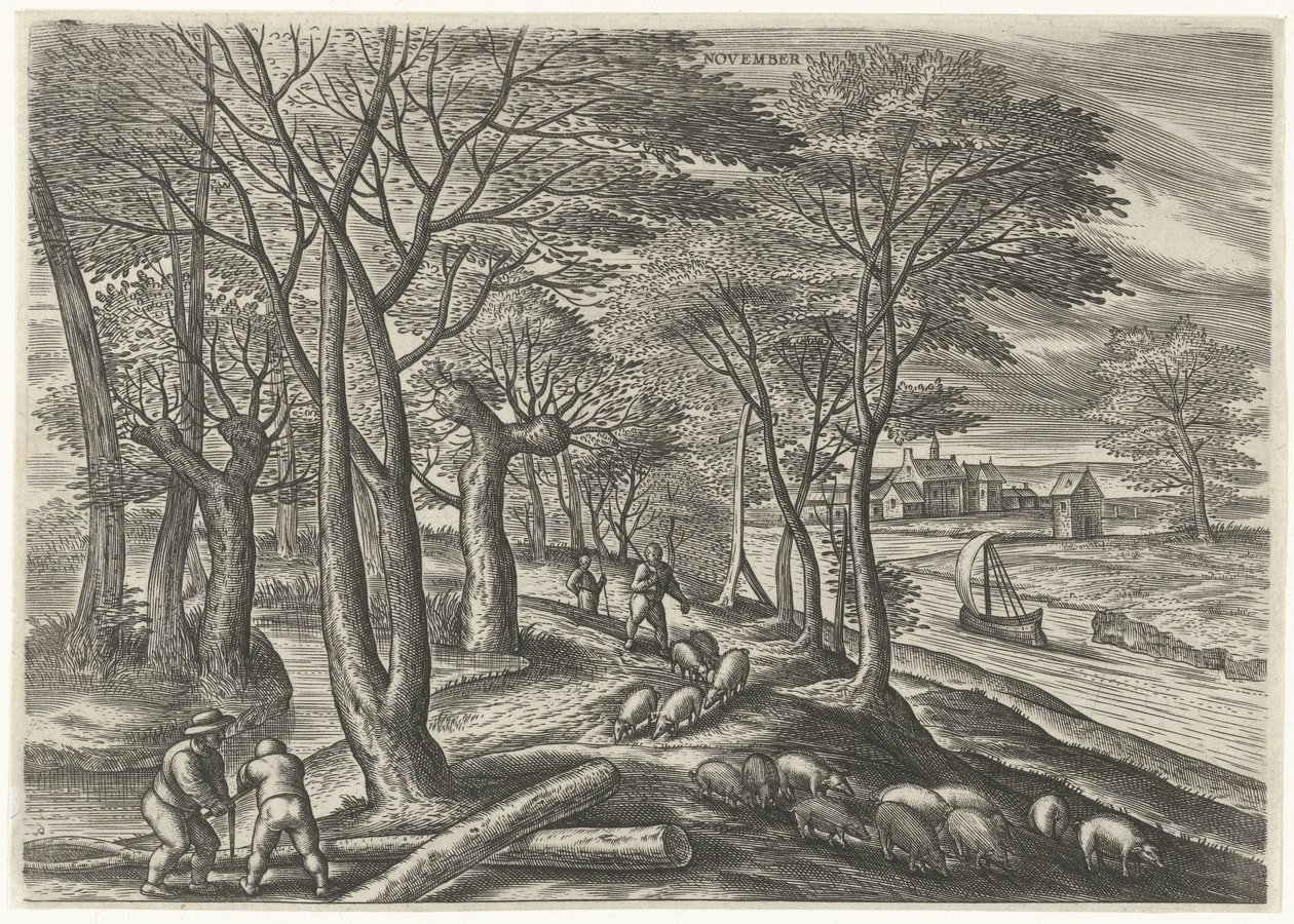 november (tittel på objekt) De tolv månedene (serietittel) av Julius Goltzius