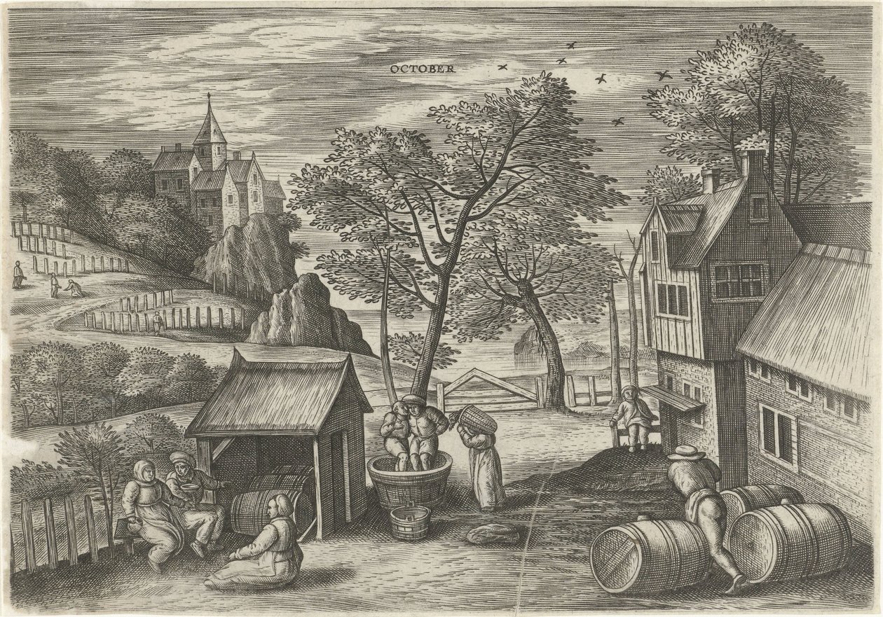 oktober oktober (tittel på objekt) De tolv månedene (serietittel) av Julius Goltzius