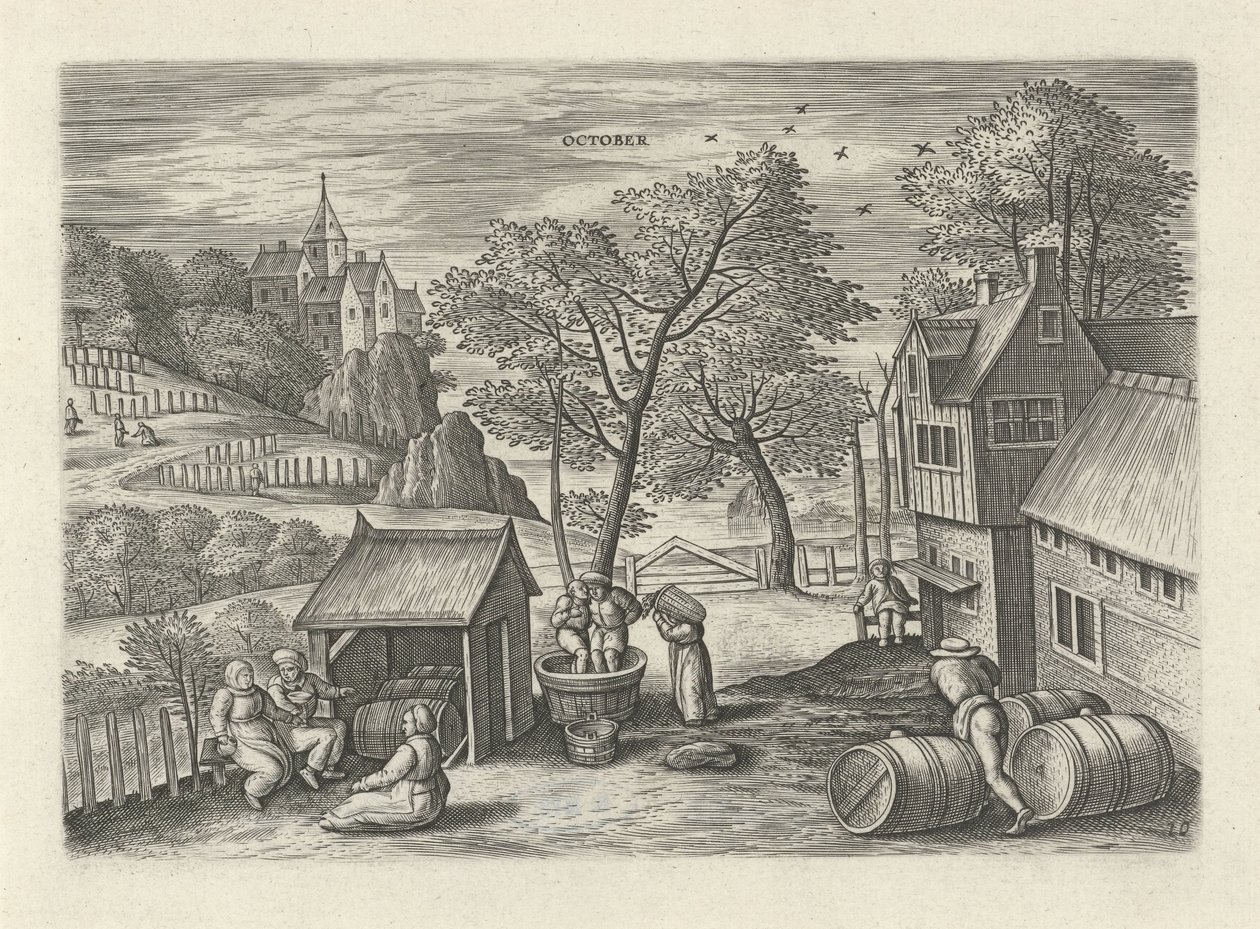 oktober oktober (tittel på objekt) De tolv månedene (serietittel) av Julius Goltzius