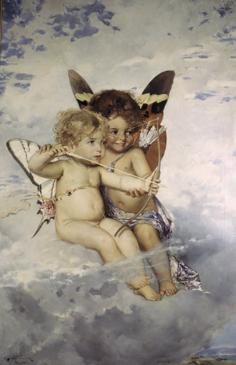 Cupidons - Cupids, av Kronberg, Julius (1850-1921). Olje på lerret av Julius Kronberg