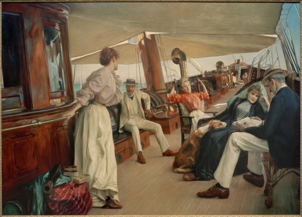 Om bord på yachten "Namouna" av Julius Leblanc Stewart