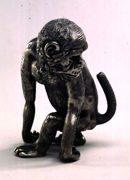 Figur av en ape laget for Faberge, ca. 1896-1908 (sølv) av Julius Rappoport