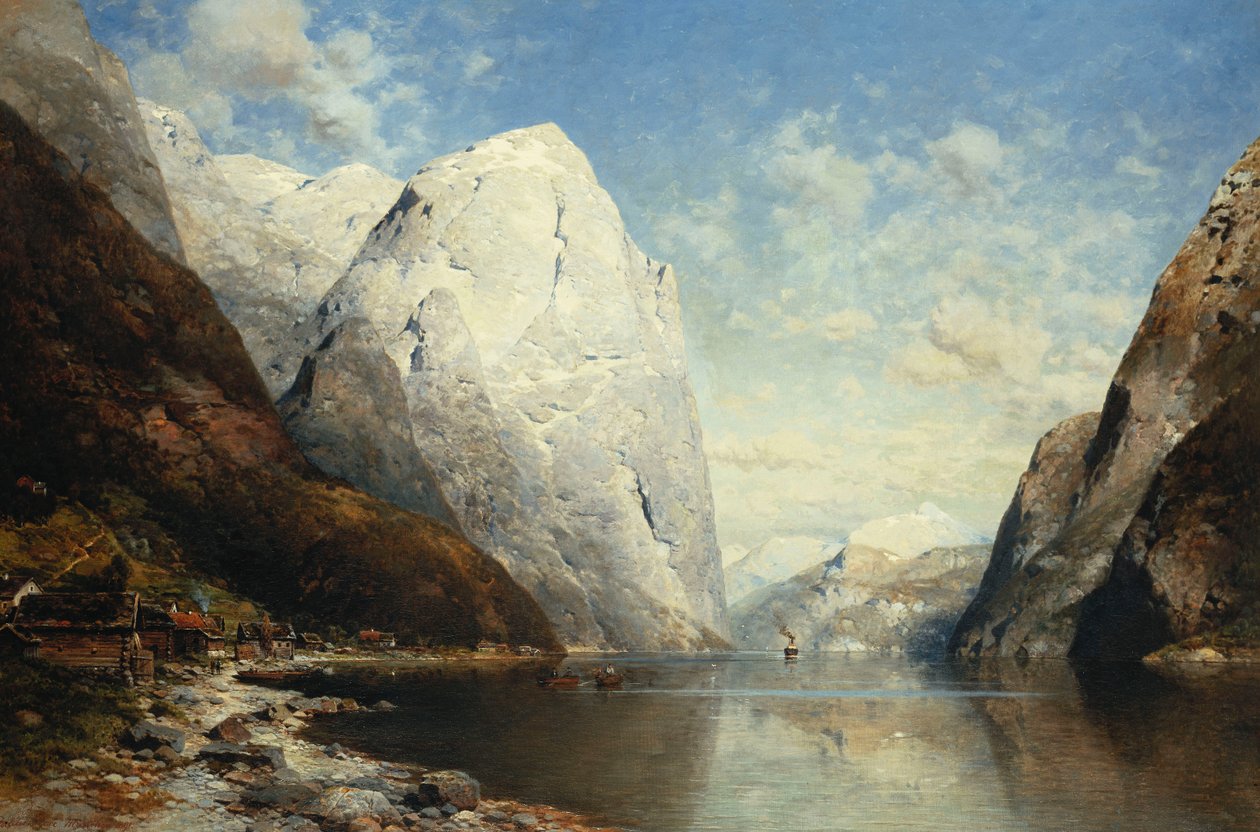 En norsk fjord, 1891 av Julius Rose