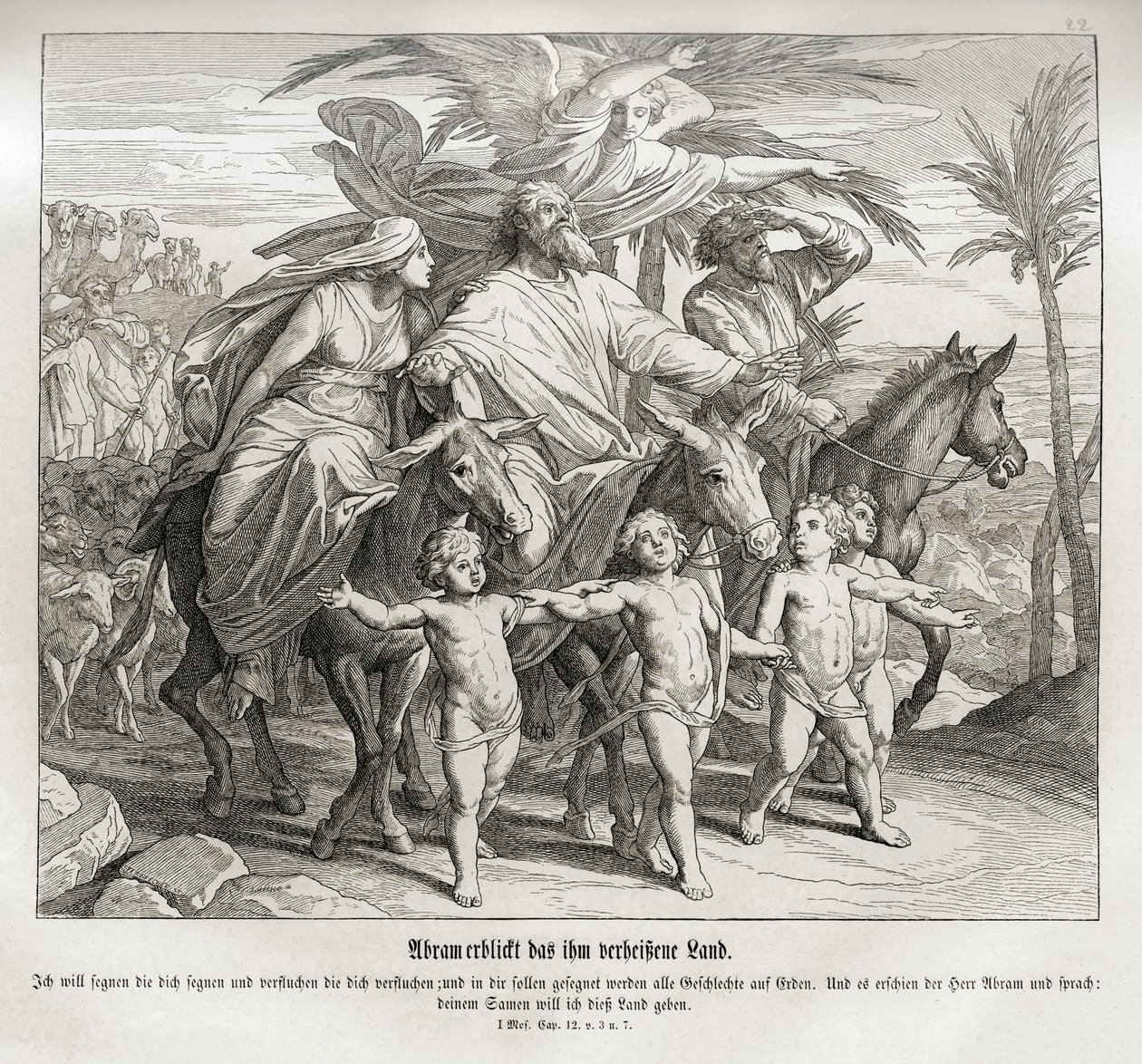 Abraham ser landet som er lovet ham, 1. Mosebok av Julius Schnorr von Carolsfeld