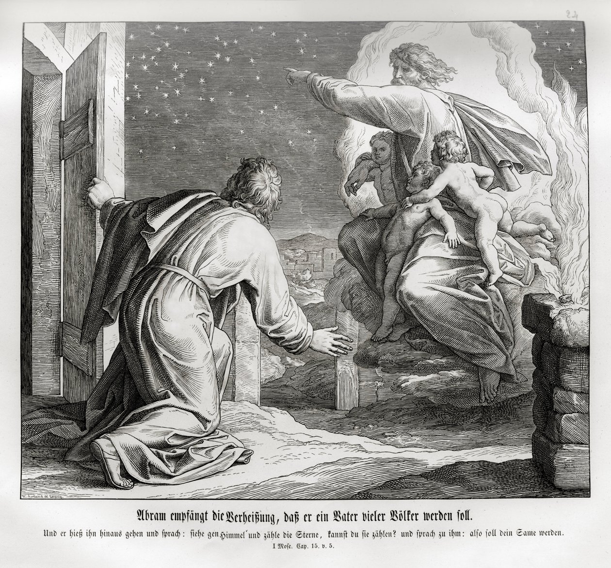 Abraham vil bli far til mange nasjoner, 1. Mosebok av Julius Schnorr von Carolsfeld