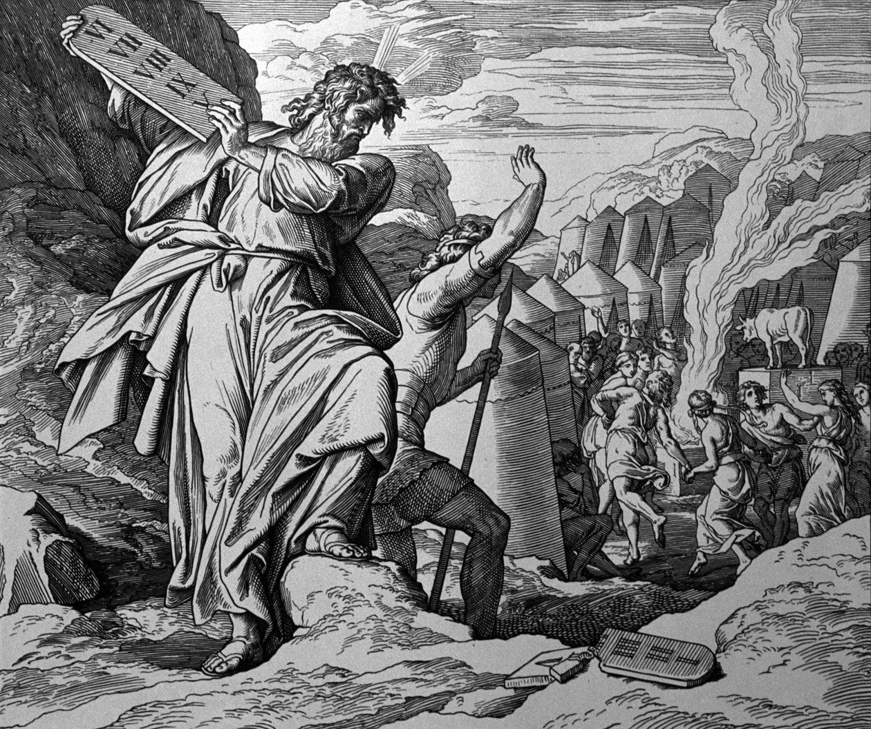 Tilbedelse av gullkalven av Julius Schnorr von Carolsfeld