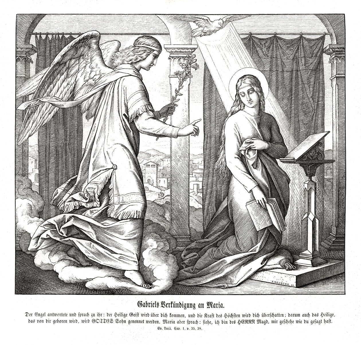 Bebudelse, Lukasevangeliet av Julius Schnorr von Carolsfeld