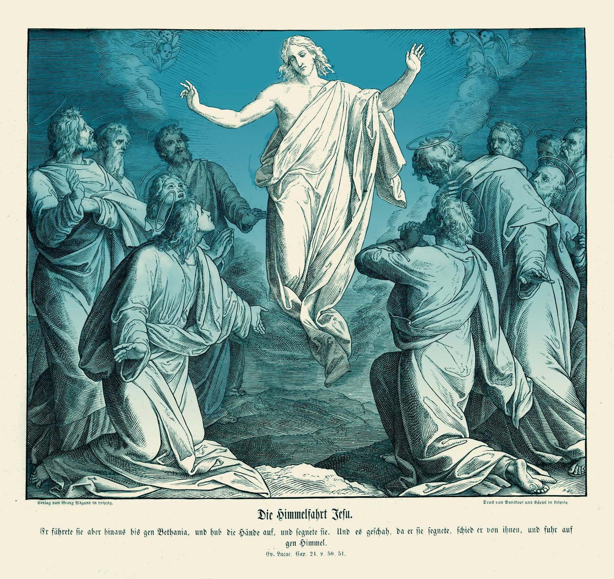 Ascension of Christ, Gospel of Luke av Julius Schnorr von Carolsfeld