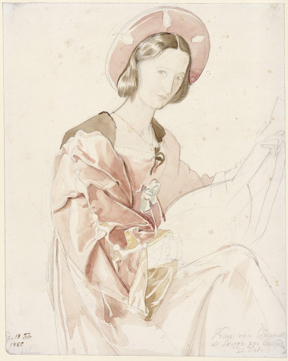 Portrett av Clara Bianca von Quandt av Julius Schnorr von Carolsfeld