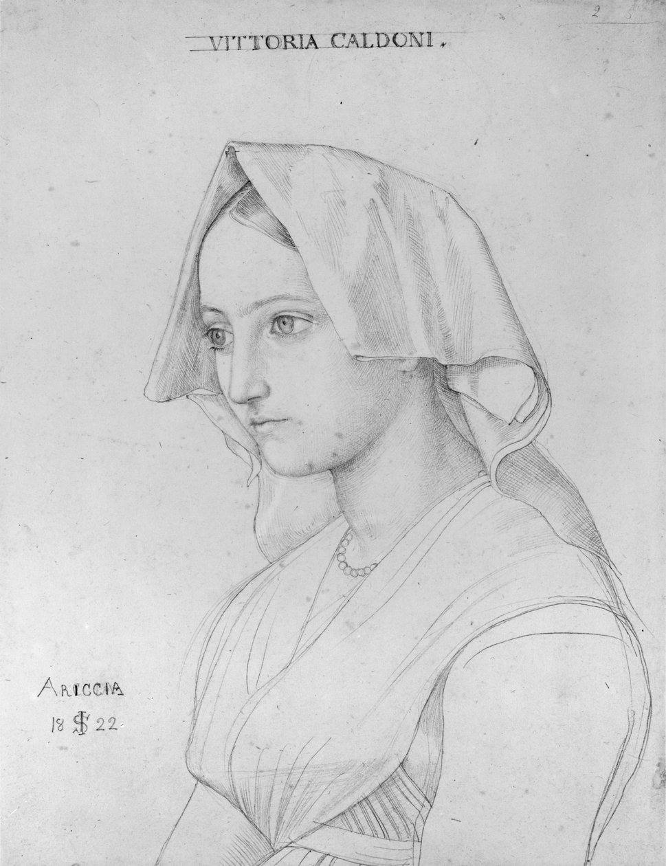 Portrett av Vittoria Caldoni av Julius Schnorr von Carolsfeld