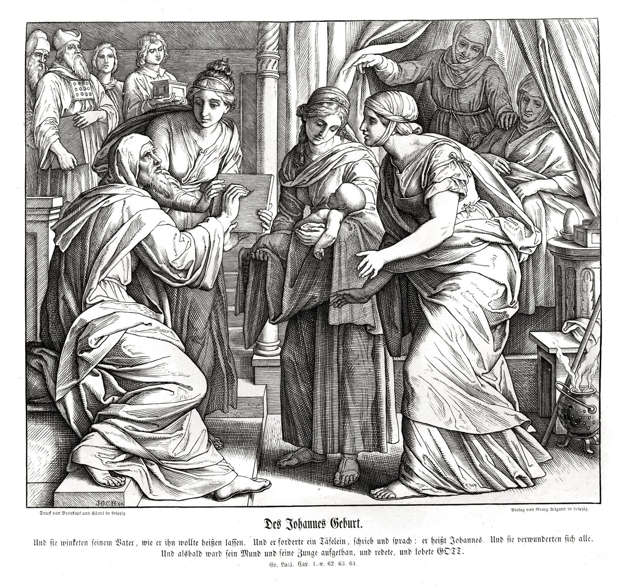 Johannes' fødsel, Lukasevangeliet av Julius Schnorr von Carolsfeld