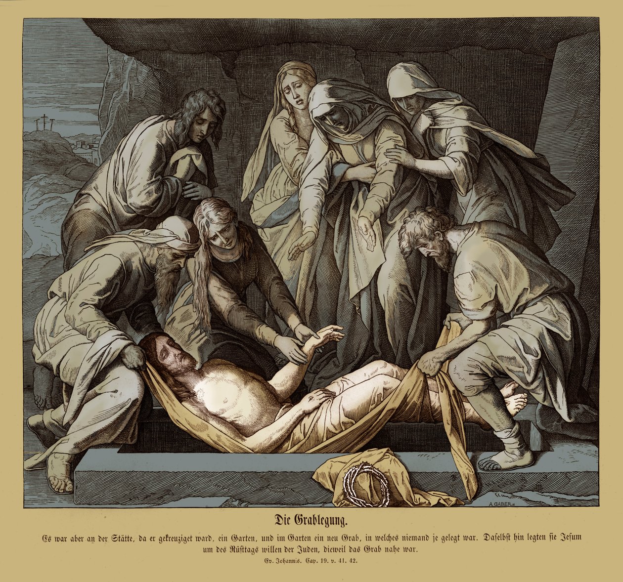 Jesu begravelse, Johannesevangeliet av Julius Schnorr von Carolsfeld