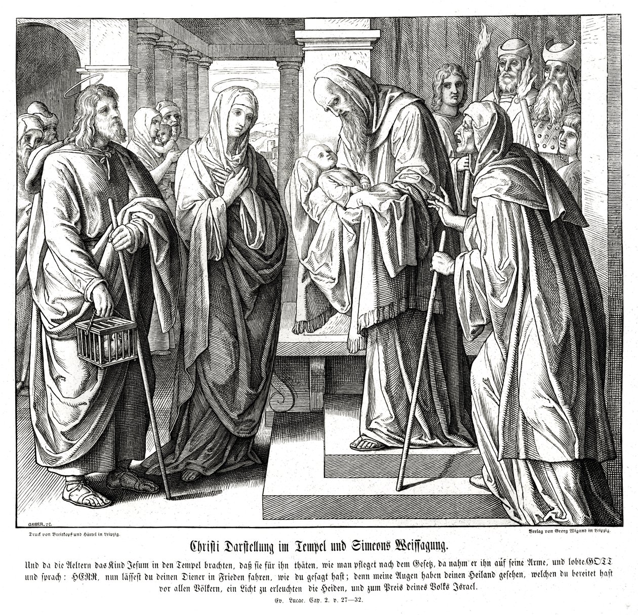 Kristus presenteres i templet, Lukasevangeliet av Julius Schnorr von Carolsfeld