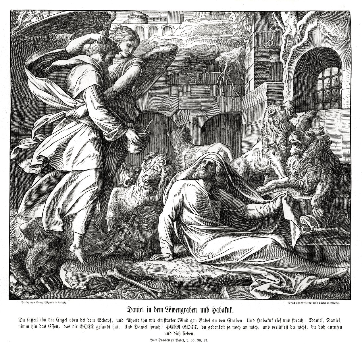 Daniel og løvens hule av Julius Schnorr von Carolsfeld