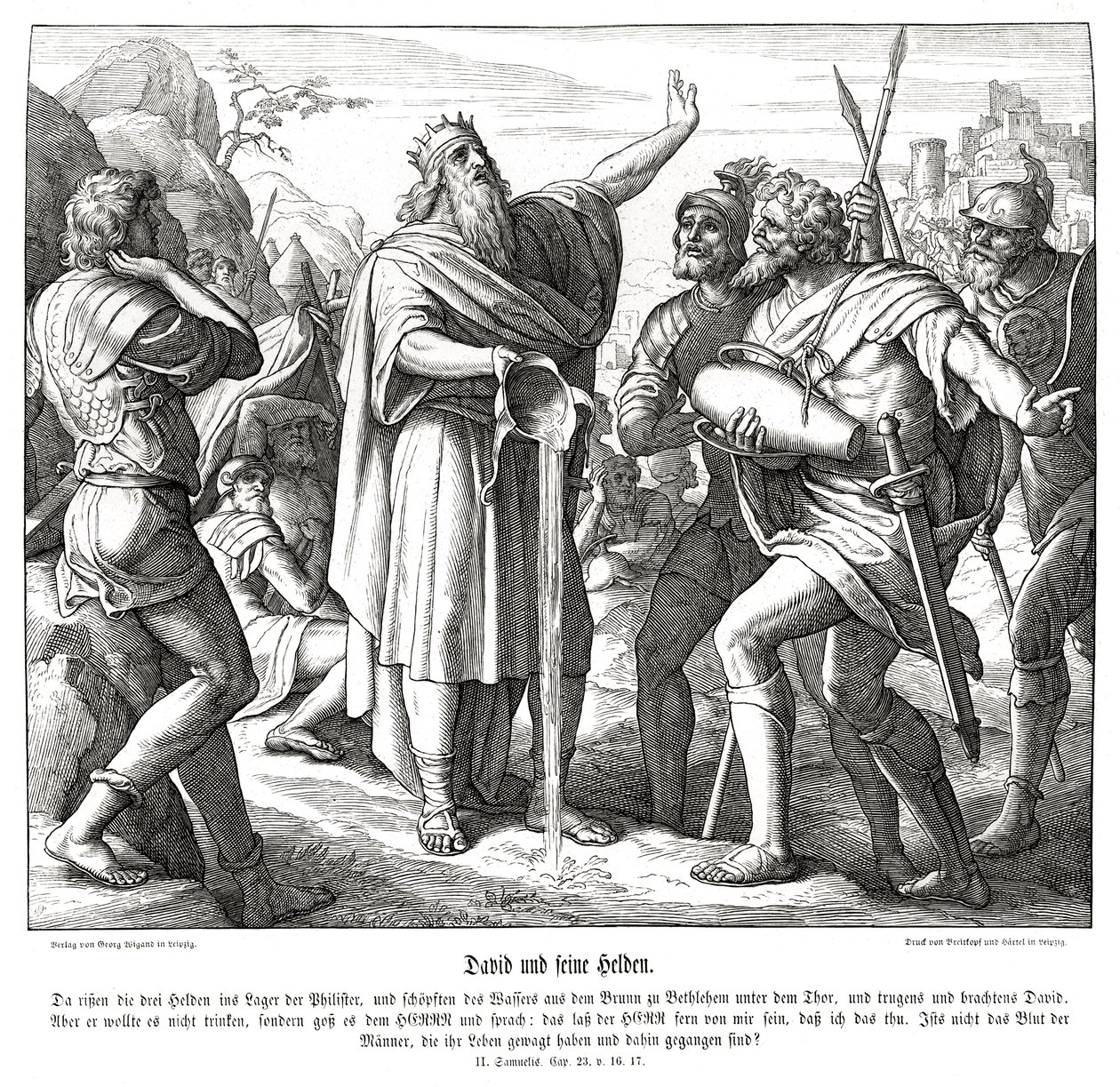 David og de tre mektene, 2. Samuel av Julius Schnorr von Carolsfeld