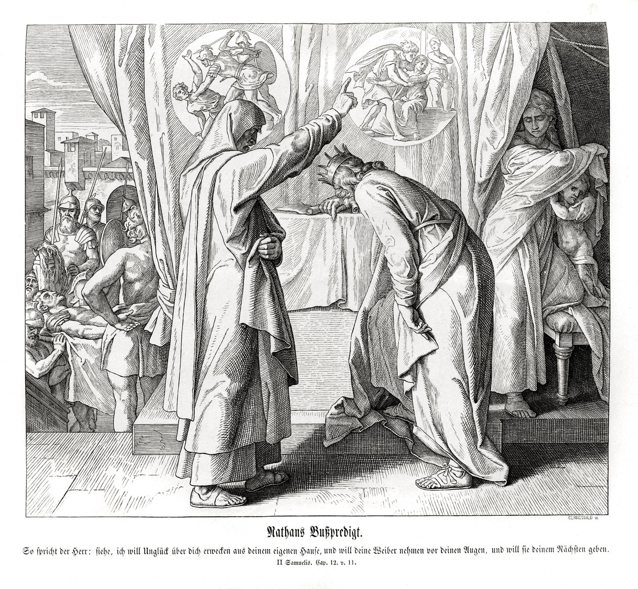 David condemns David, 2 Samuel av Julius Schnorr von Carolsfeld