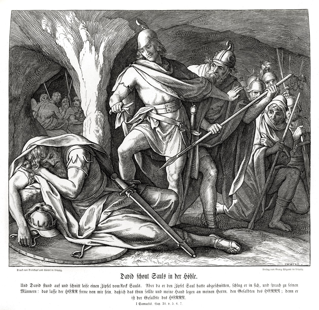 David spares Saul