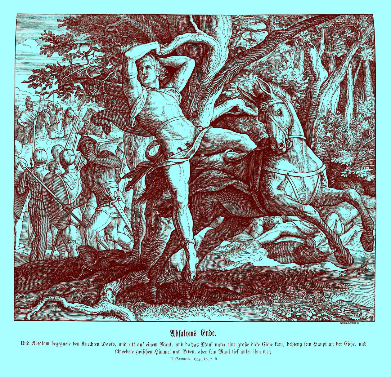 Death of Absalom, 2 Samuel av Julius Schnorr von Carolsfeld