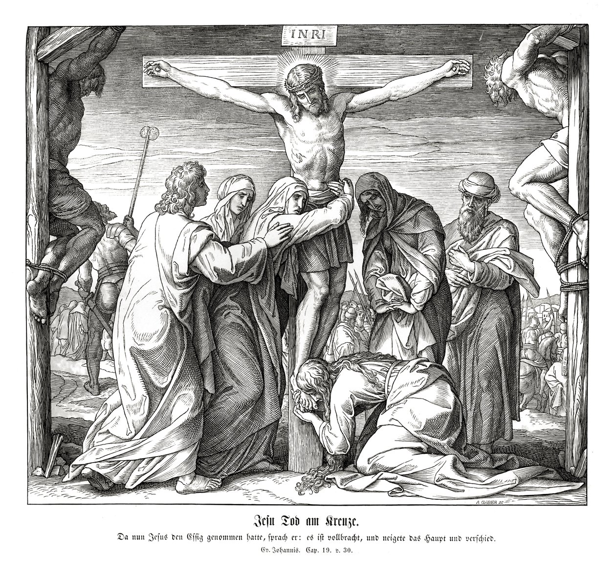 Jesu død på korset, Johannesevangeliet av Julius Schnorr von Carolsfeld