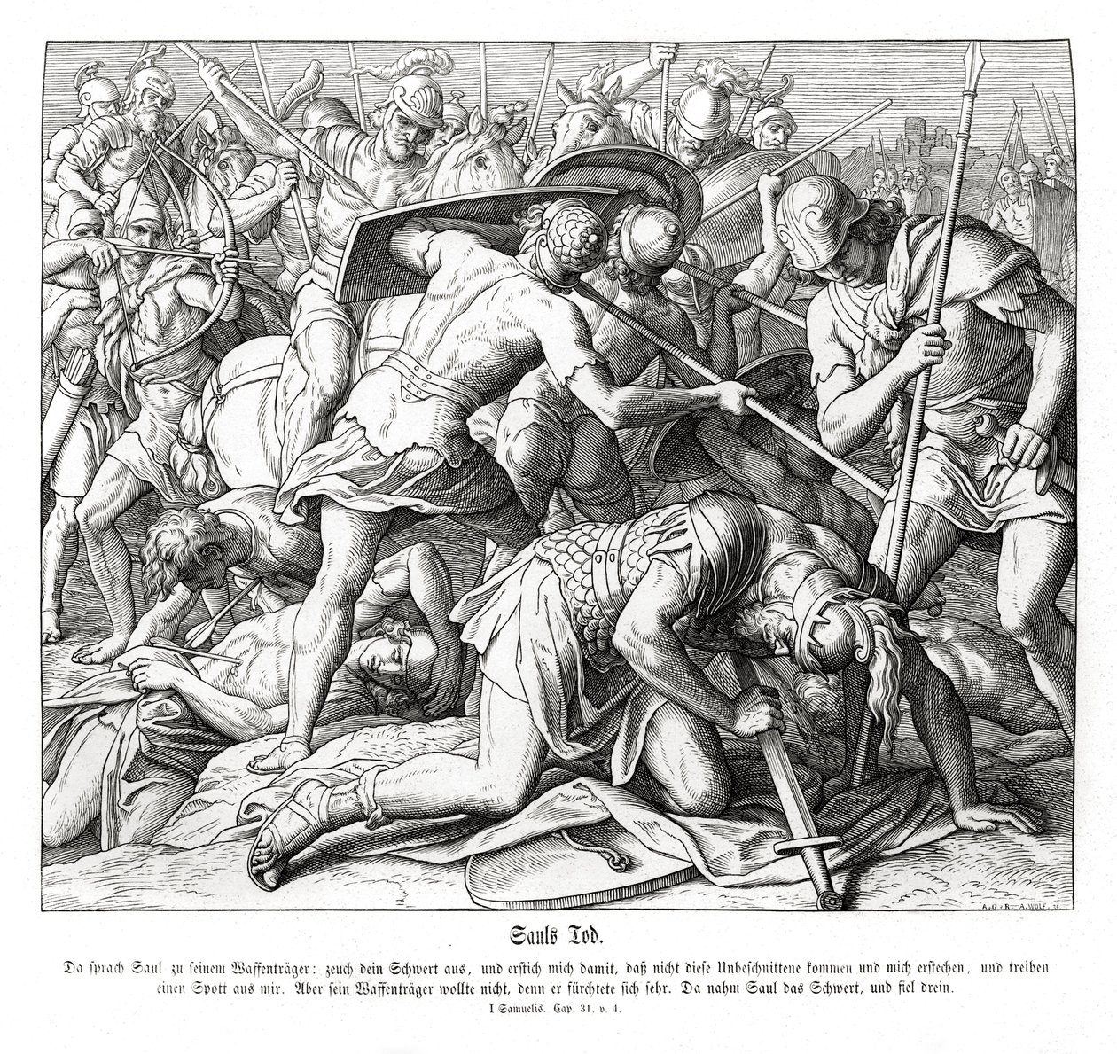 Death of Saul av Julius Schnorr von Carolsfeld