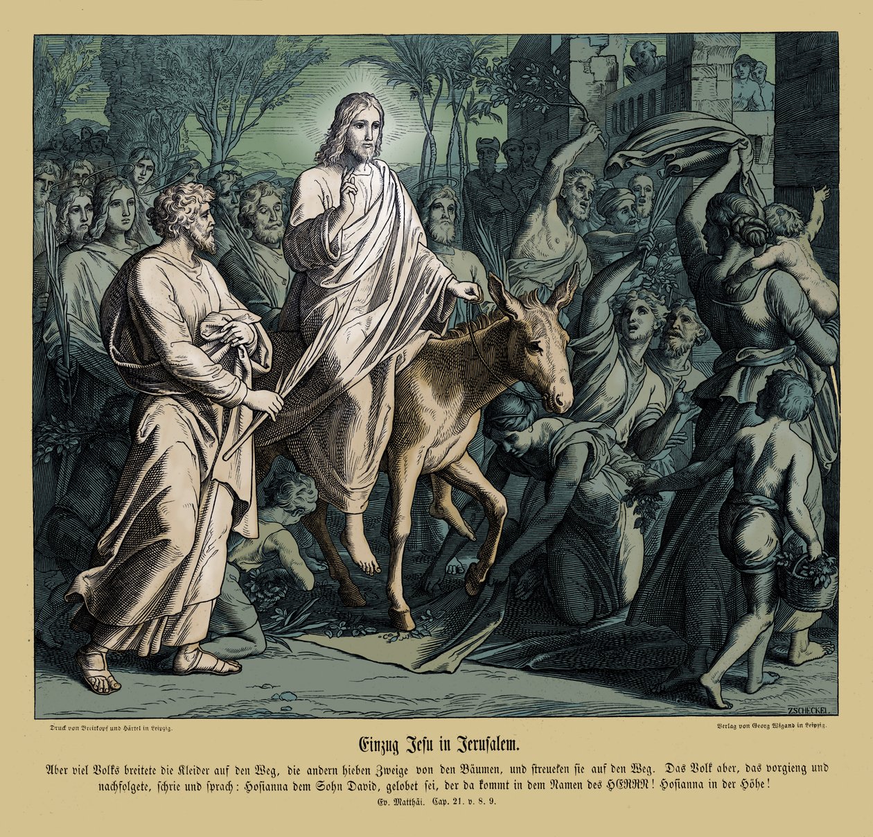 Jesu inntog i Jerusalem, Matteusevangeliet av Julius Schnorr von Carolsfeld