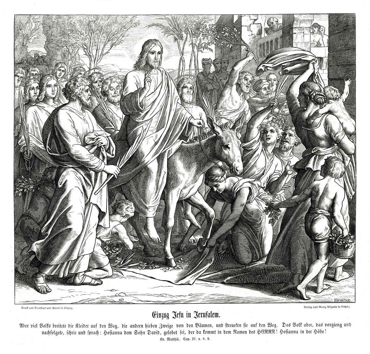 Jesu inntog i Jerusalem, Matteusevangeliet av Julius Schnorr von Carolsfeld
