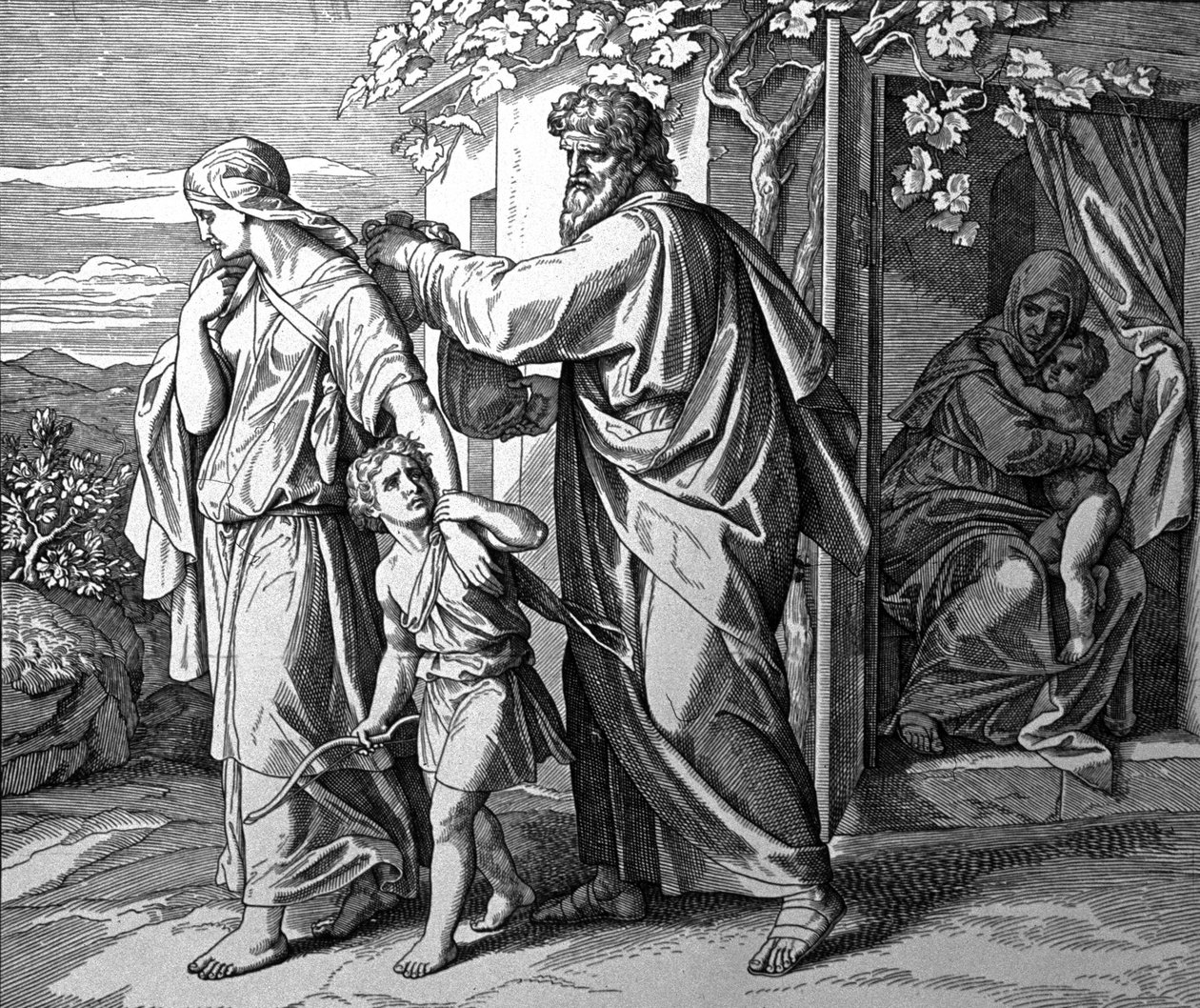 Utvisning av Ismael og moren hans av Julius Schnorr von Carolsfeld
