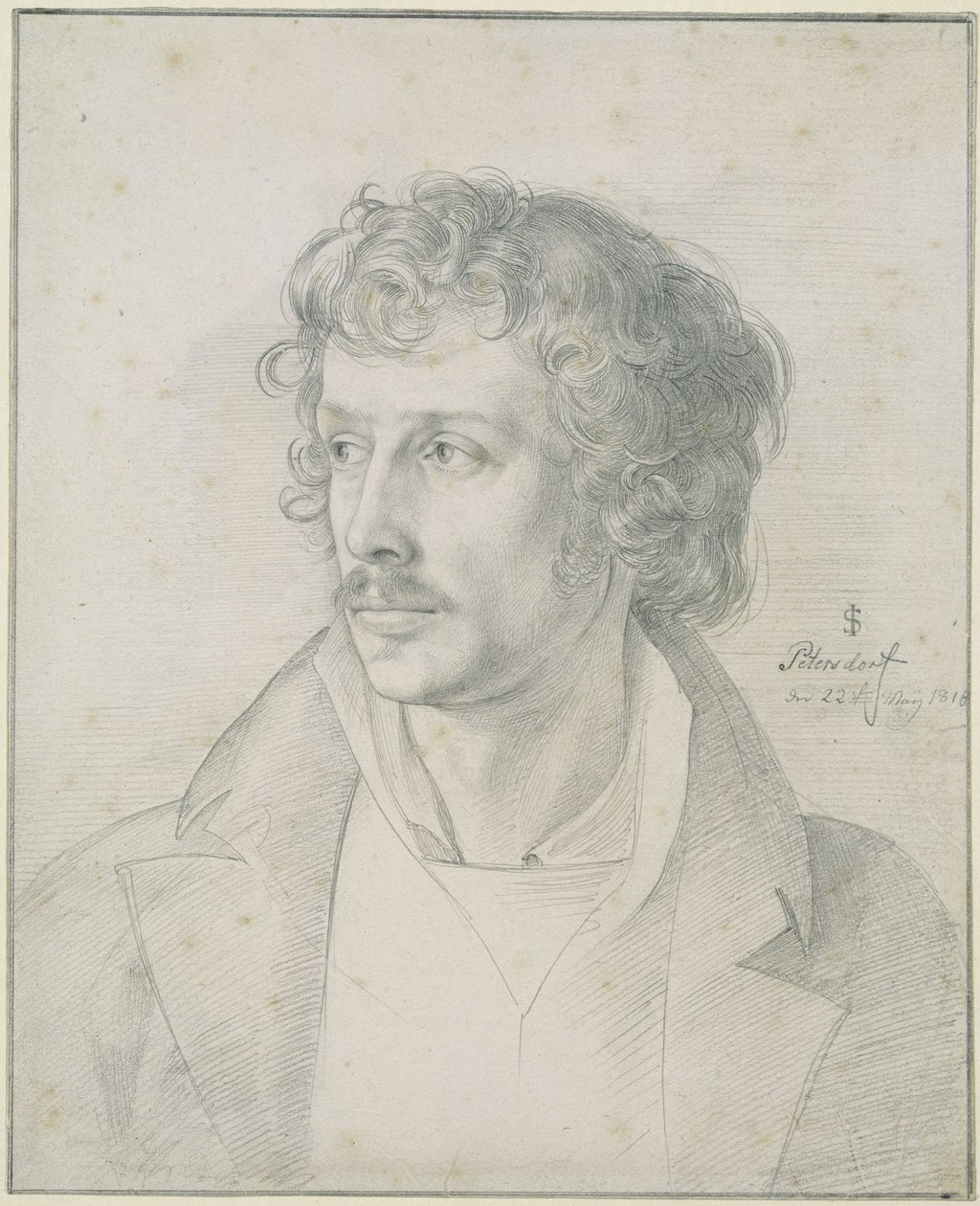 Friedrich Olivier i en alder av 25 år, brystbilde, vendt mot venstre av Julius Schnorr von Carolsfeld