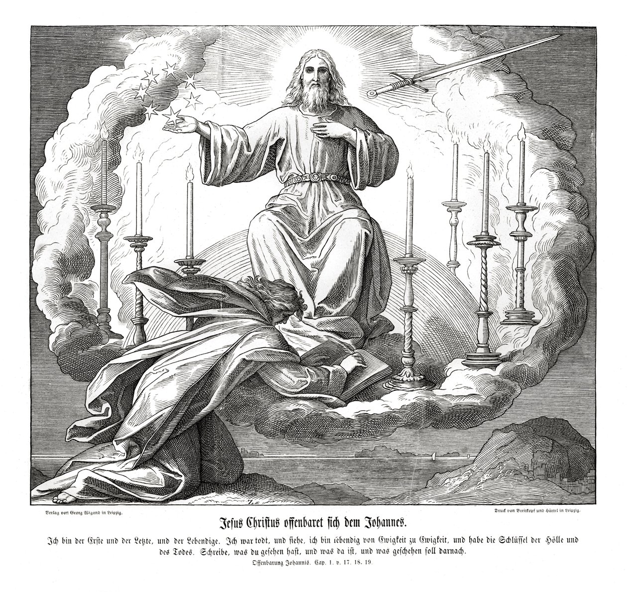 Jesus Kristus åpenbarer seg for Johannes, Åpenbaringen av Julius Schnorr von Carolsfeld