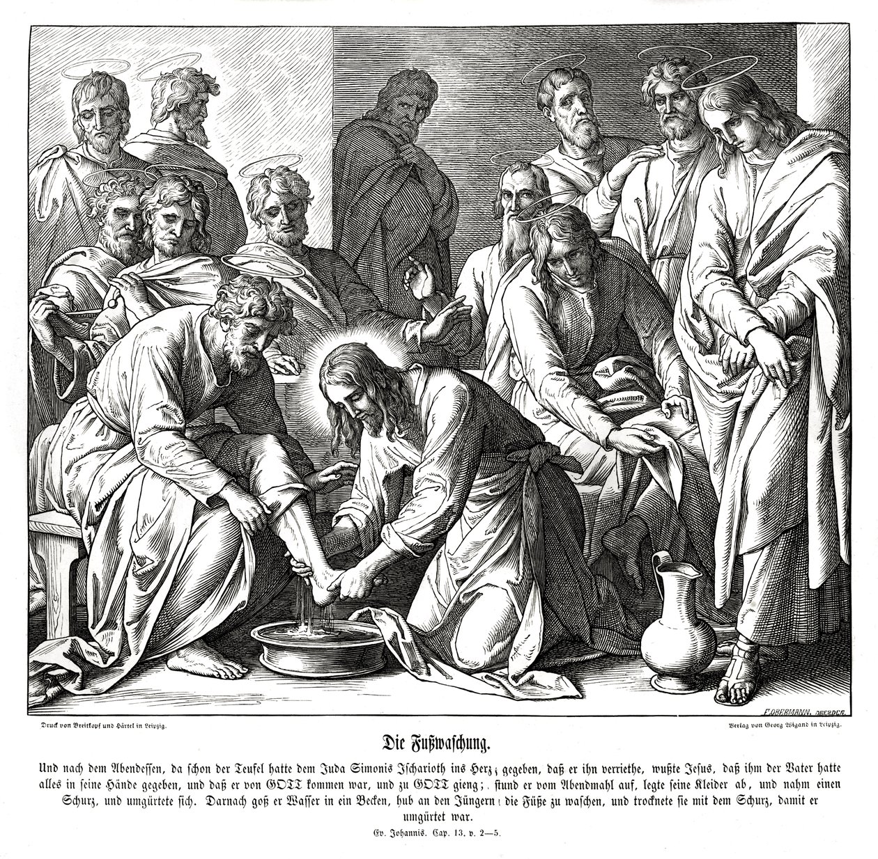 Jesus washes his disciples