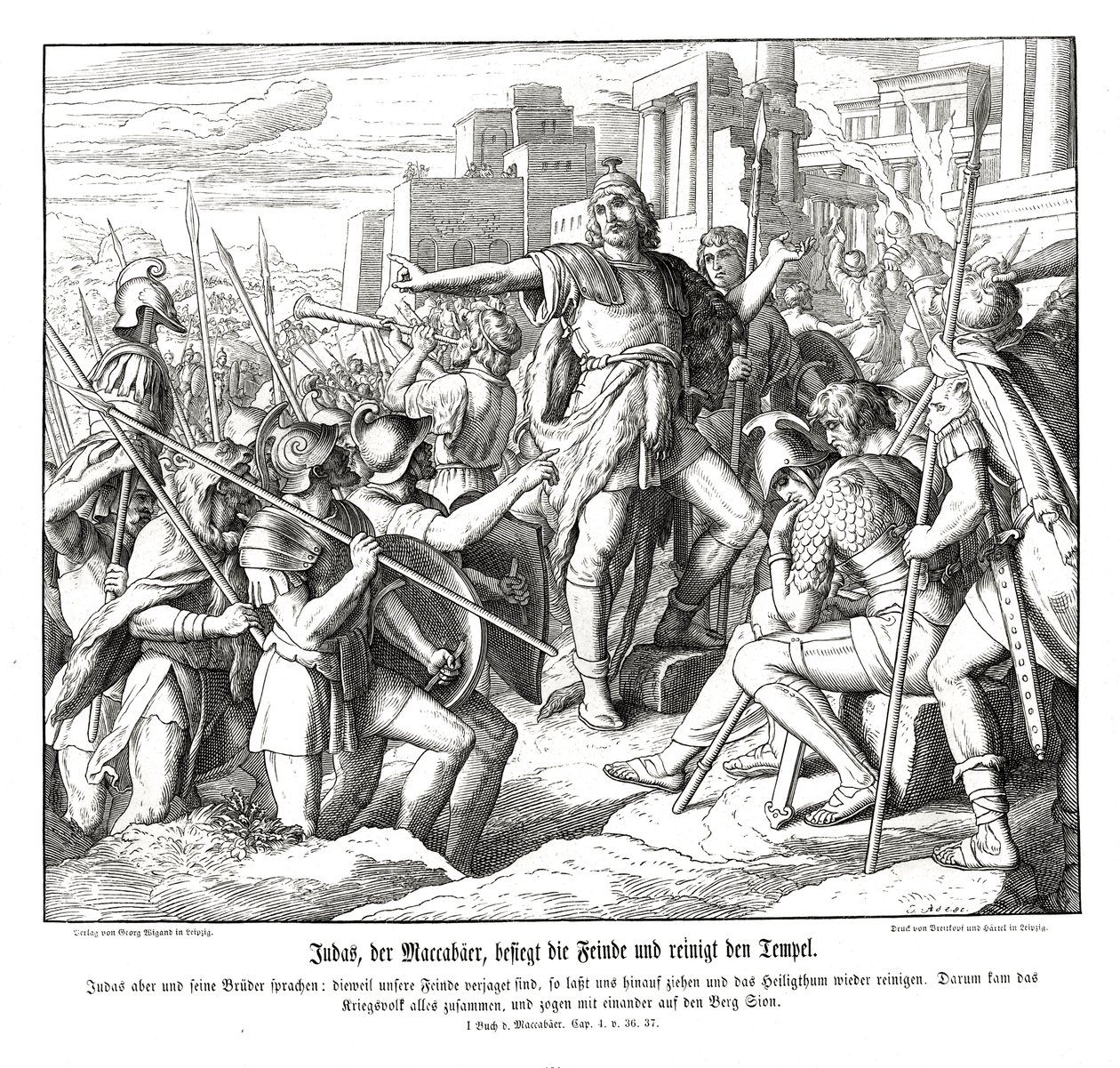Makkabeeren Judas beseirer fiendene sine av Julius Schnorr von Carolsfeld