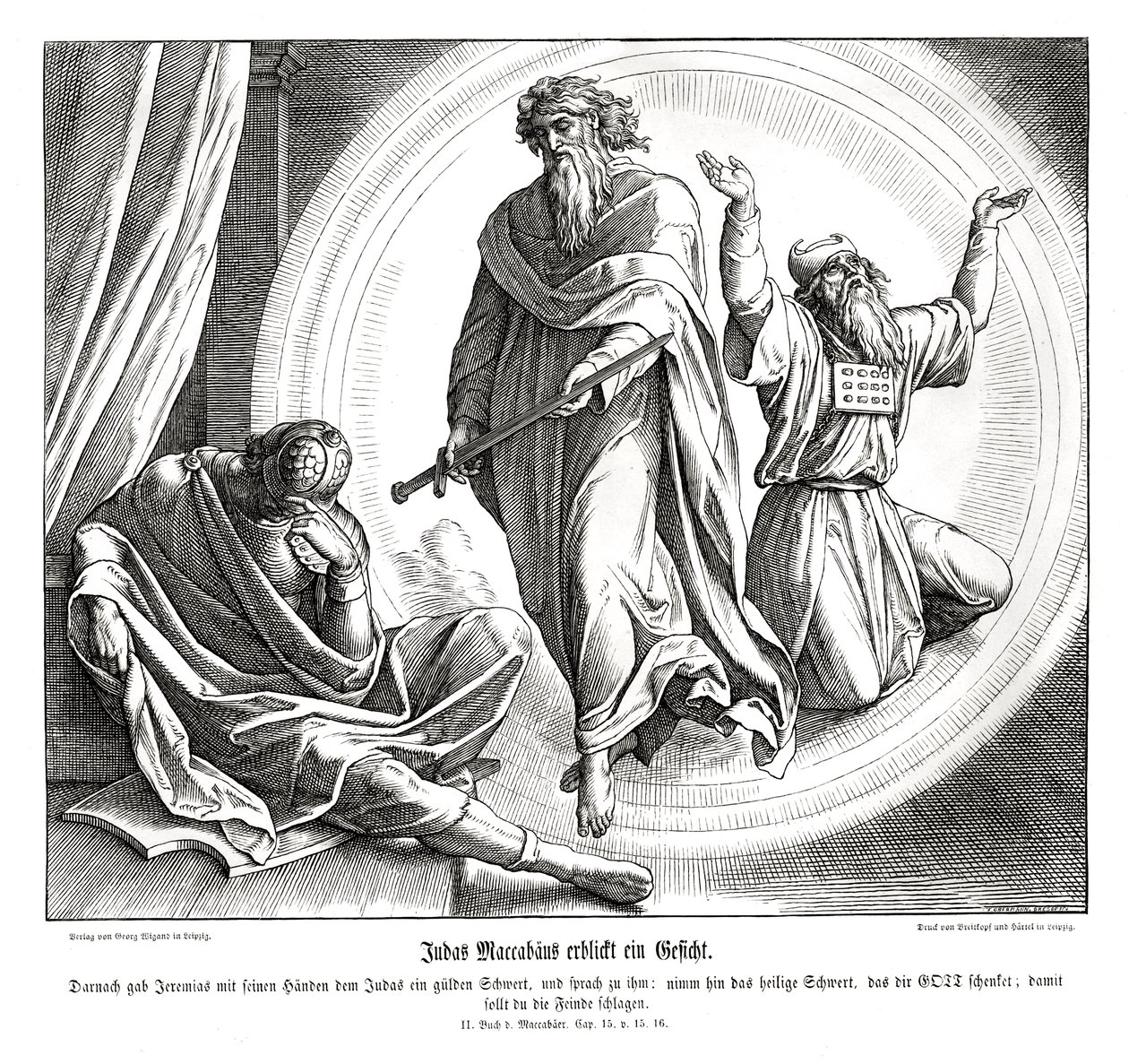 Makkabeeren Judas mottar et gyldent sverd av Julius Schnorr von Carolsfeld