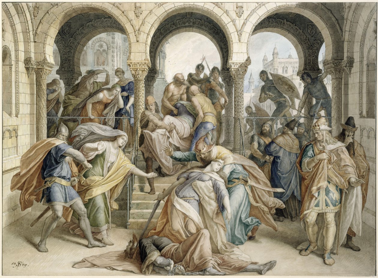 Kriemhilds død av Julius Schnorr von Carolsfeld
