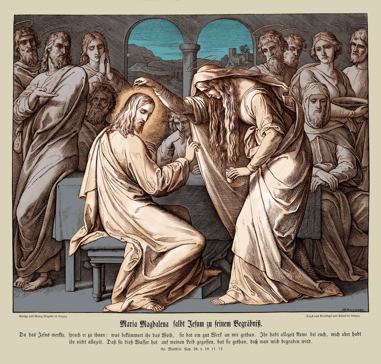Maria Magdalena salver Jesus, Matteusevangeliet av Julius Schnorr von Carolsfeld