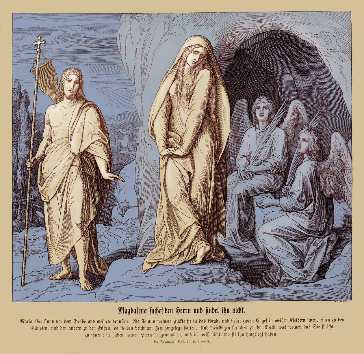 Maria Magdalena ved Jesu grav, Johannesevangeliet av Julius Schnorr von Carolsfeld
