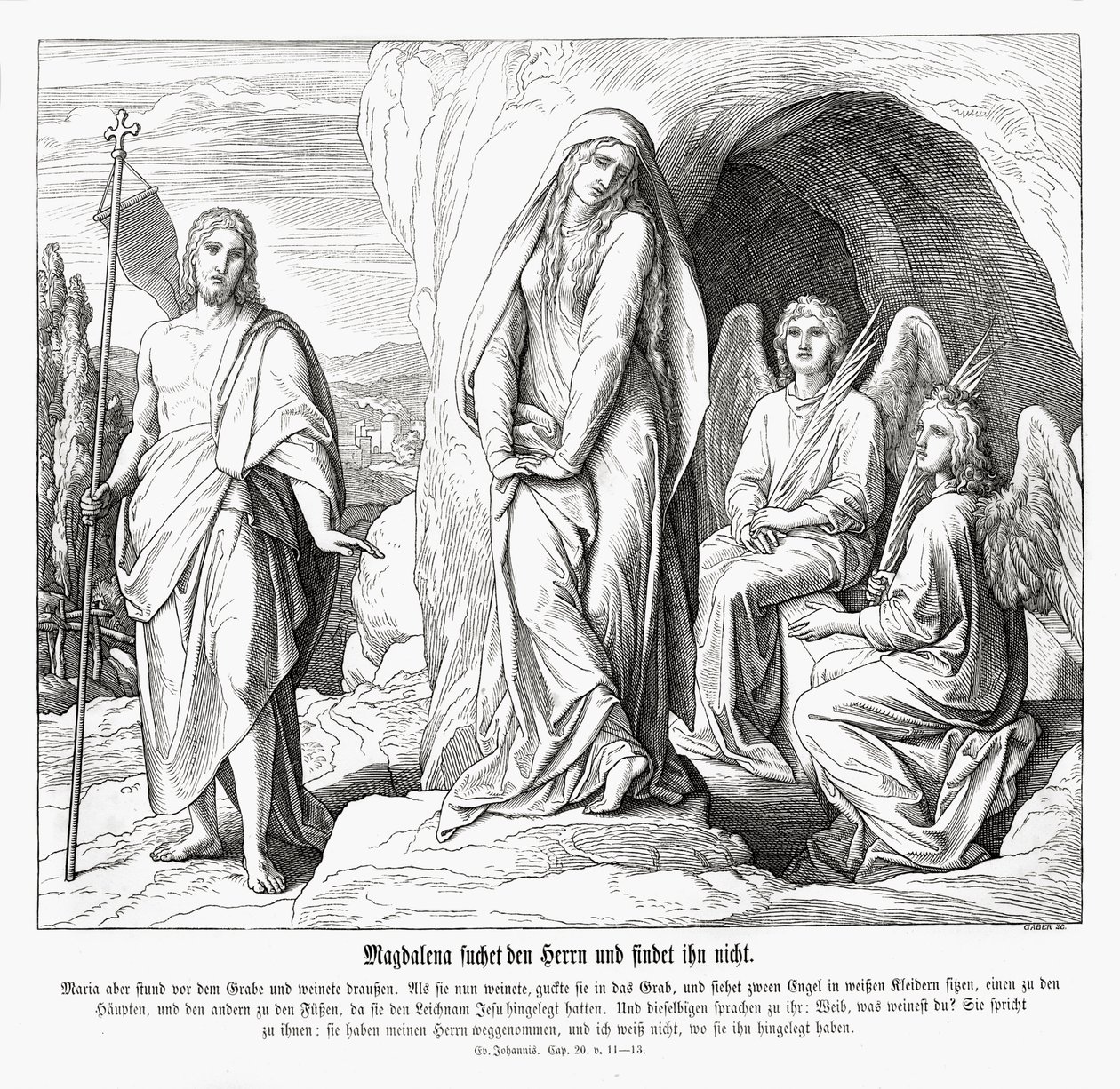 Maria Magdalena ved Jesu grav, Johannesevangeliet av Julius Schnorr von Carolsfeld