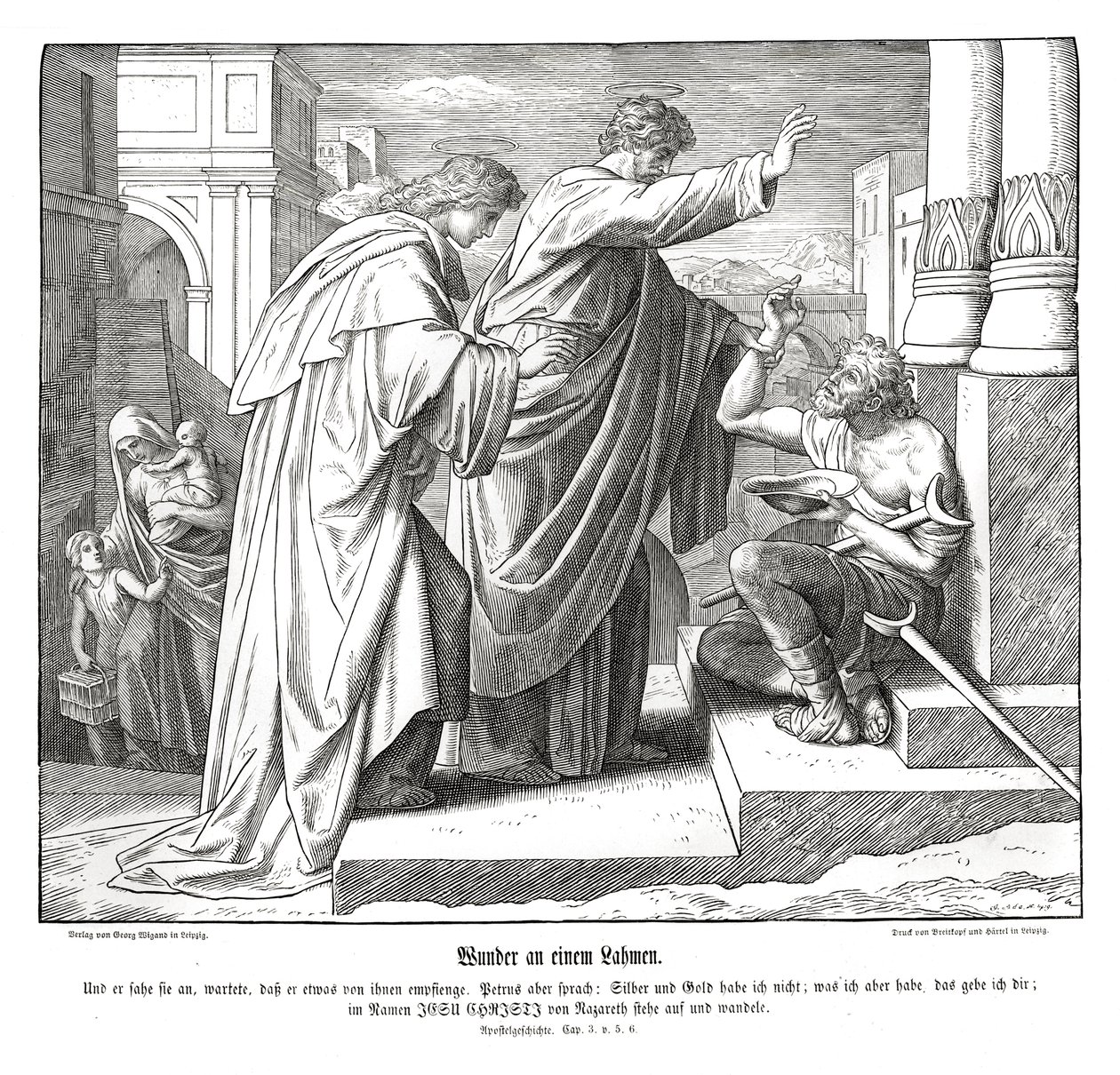 Mirakel av den lamme mannen, Apostlenes gjerninger av Julius Schnorr von Carolsfeld