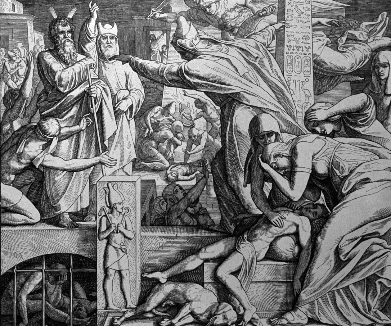 Moses og farao av Julius Schnorr von Carolsfeld