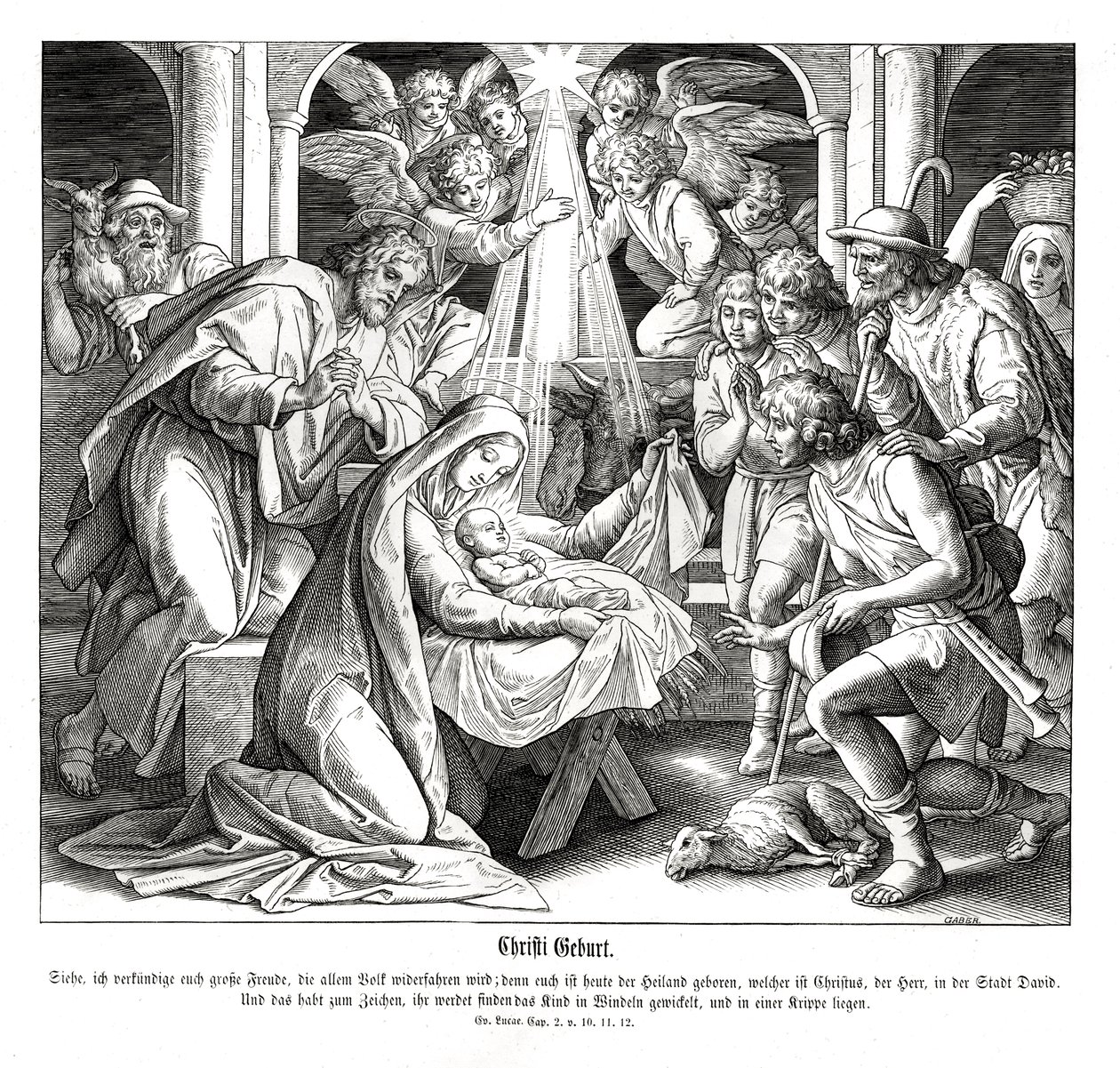 Nativity, Gospel of Luke av Julius Schnorr von Carolsfeld