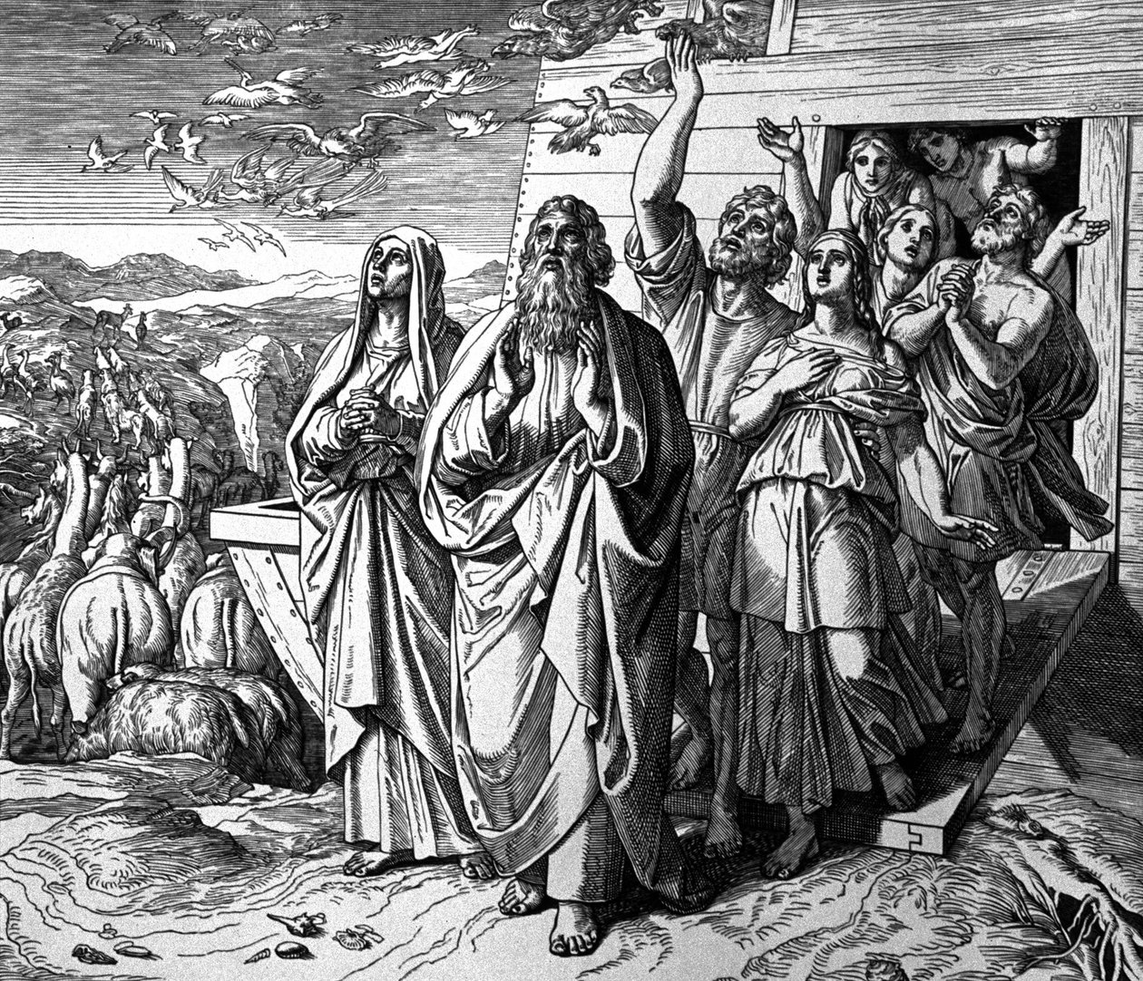 Noah forlater arken etter syndfloden av Julius Schnorr von Carolsfeld