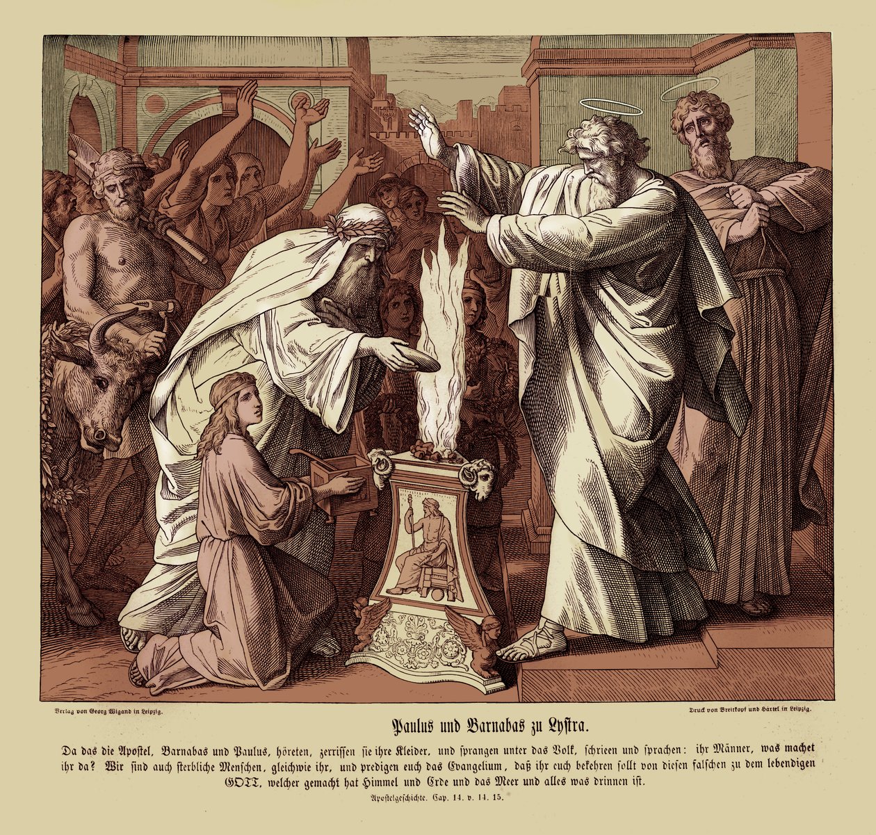 Paulus og Barnabus i Lystria, Apostlenes gjerninger av Julius Schnorr von Carolsfeld