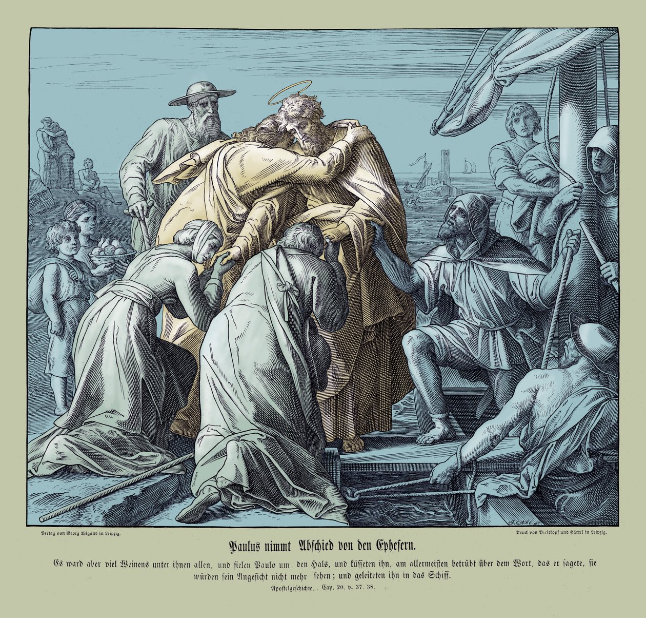 Paulus forlater Efeserne, Apostlenes gjerninger av Julius Schnorr von Carolsfeld