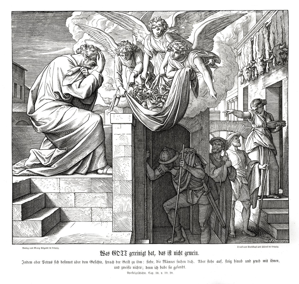 Peter og Cornelius menn, Apostlenes gjerninger av Julius Schnorr von Carolsfeld