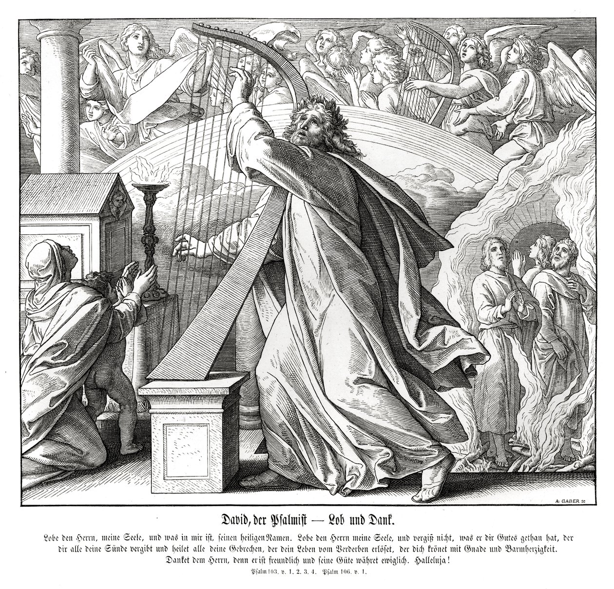 Psalms - praise and thanks av Julius Schnorr von Carolsfeld