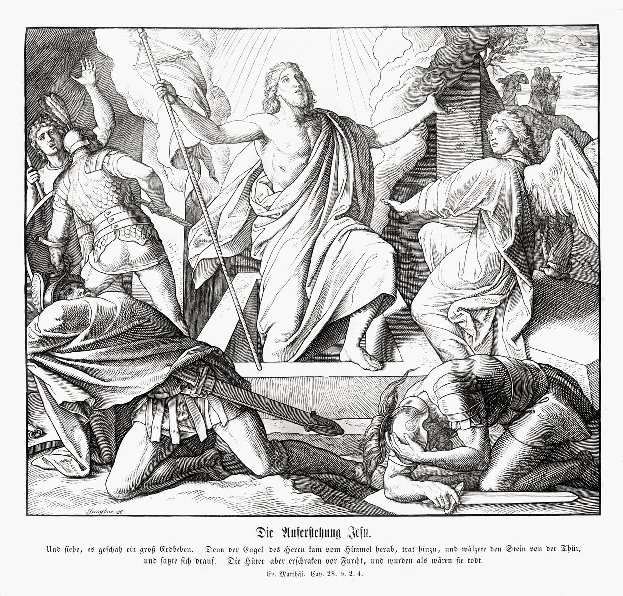 Jesu oppstandelse, Matteus-evangeliet av Julius Schnorr von Carolsfeld